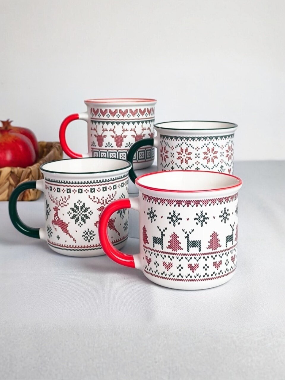 Набор кружек фарфор, 4 шт, 355 мл, Свитер, Jewel, ПС0074-22