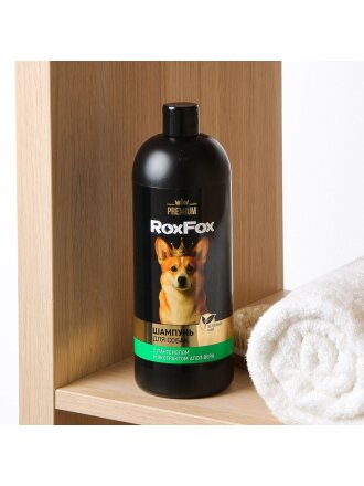 Шампунь RoxFox, для собак, 1 л, с пантенолом,с экстрактом алоэ вера, зеленый чай