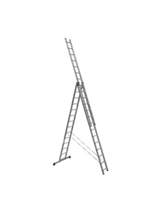Лестница 3 секции, 14 ступеней, алюминий, 9.26 м, 150 кг, Alumet, 5314