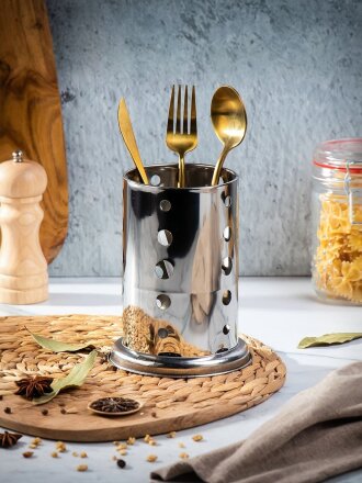 Подставка для столовых приборов, металл, круглая, 16.5 см, Y3-1076