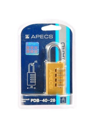 Замок навесной Apecs, PDB-40-28-CODE, блистер, кодовый, шт
