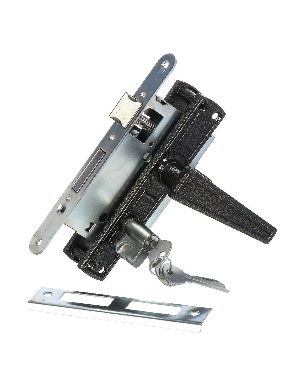 Замок врезной Птимаш, ЗВ4-3.01 (ЗВ4), 13 778, ручка в комплекте, цилиндровый, универсальный, бронза