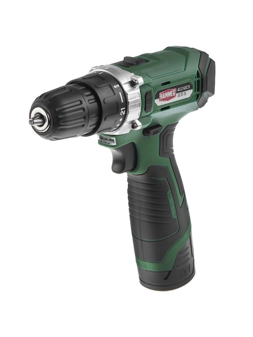 Дрель-шуруповерт аккумуляторный, Hammer, ACD12CS, 12 В, коробка
