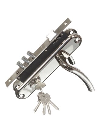 Замок врезной Apecs, 2227/60-NI/NIS, 17577, ручка в комплекте, цилиндровый, никель