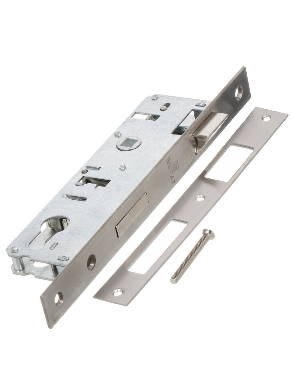 Замок врезной Булат, ЗВ 4-1.35.85.23.08, 15 889, без ручки, цилиндровый, универсальный, для узкопрофильных дверей