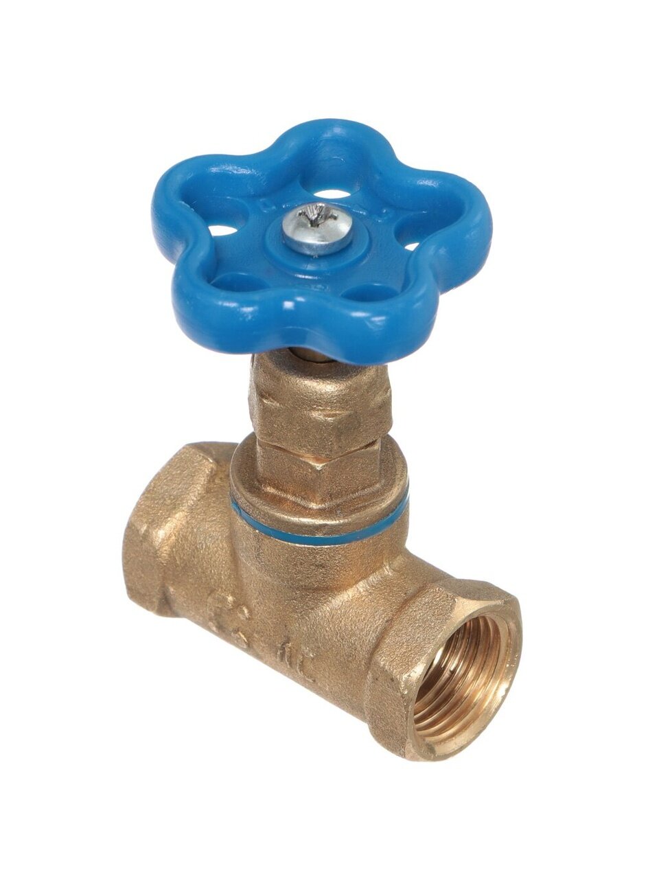 Вентиль для воды, 1/2'', г-г, синий, БАЗ
