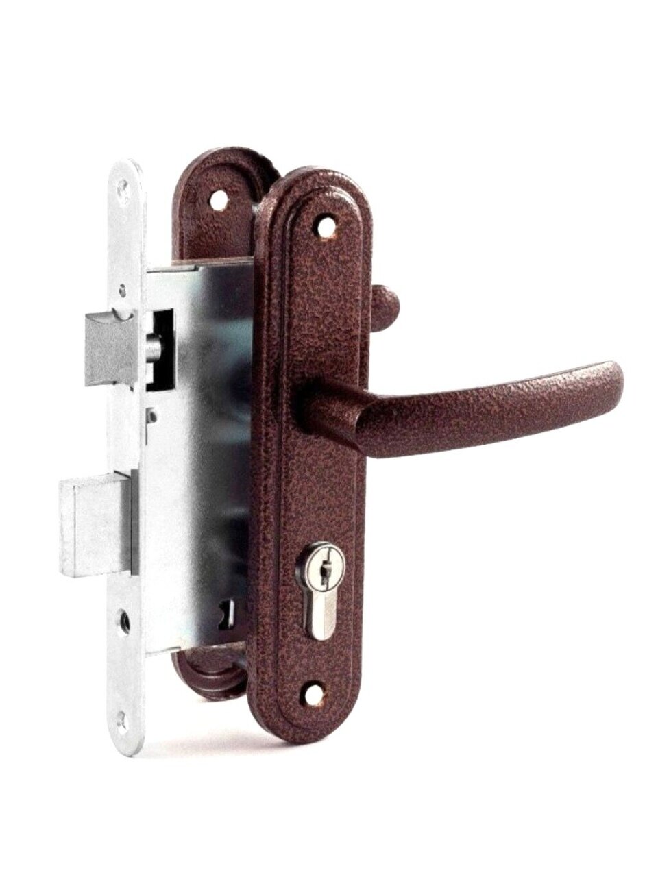 Замок врезной Зенит, ЗВ4-3.08, БП-00011718, ручка в комплекте, цилиндровый, медный