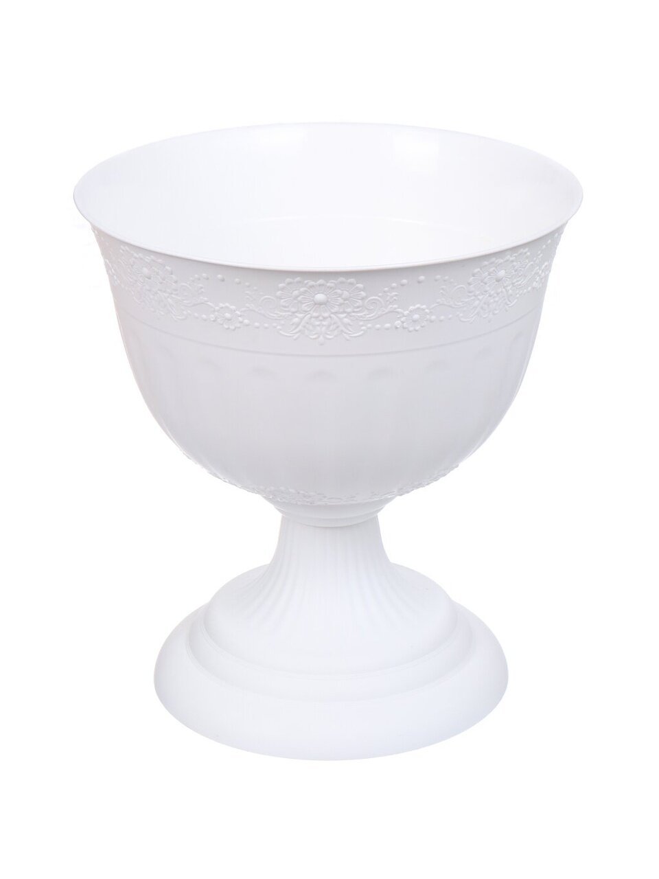 Вазон для цветов пластик, 18 л, 40х43.5 см, белый, Альтернатива, Венеция, М 3129