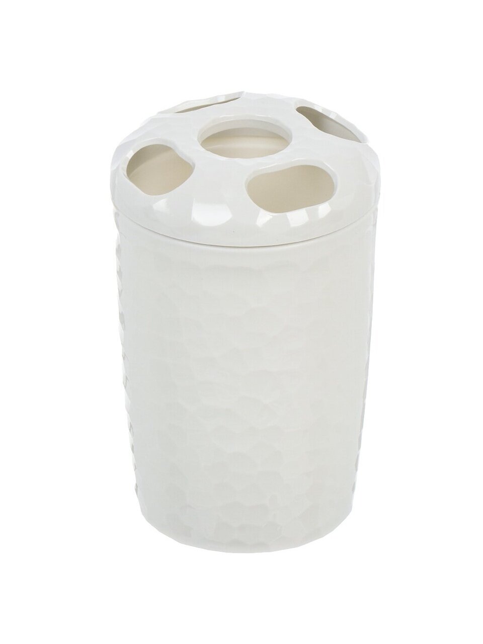 Стакан для зубных щеток, 7.7х7.7х12 см, 350 мл, пластик, светло-серый, Tule, 221303921/03