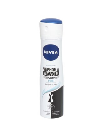 Дезодорант Nivea, Черное и Белое Невидимый Pure антиперспирант, для женщин, спрей, 150 мл