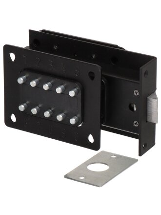 Замок накладной кодовый подъездный, Ригель, 2 064, черный