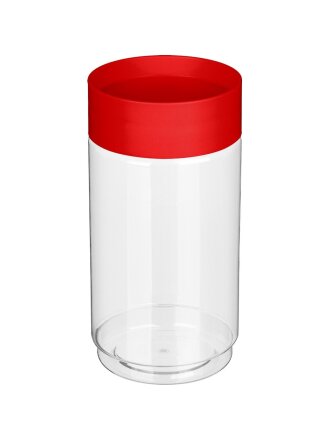 Банка для сыпучих продуктов, пластик, 1 л, 9.2х9.2х18.5 см, с крышкой, Homver, 223138106/03