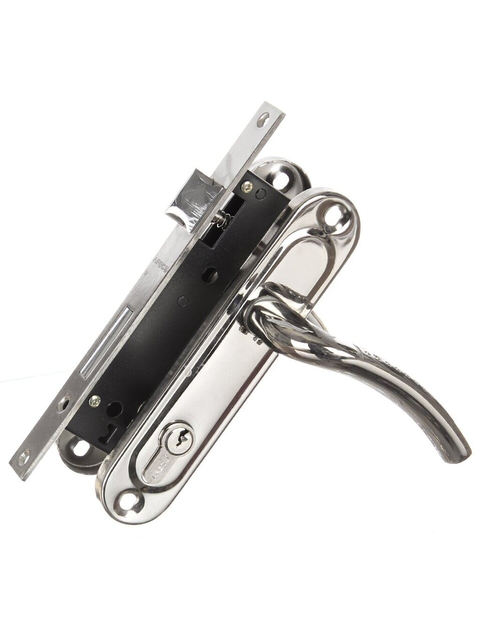 Замок врезной Apecs, 1227/60-NI/NIS, 16820, ручка в комплекте, цилиндровый, никель