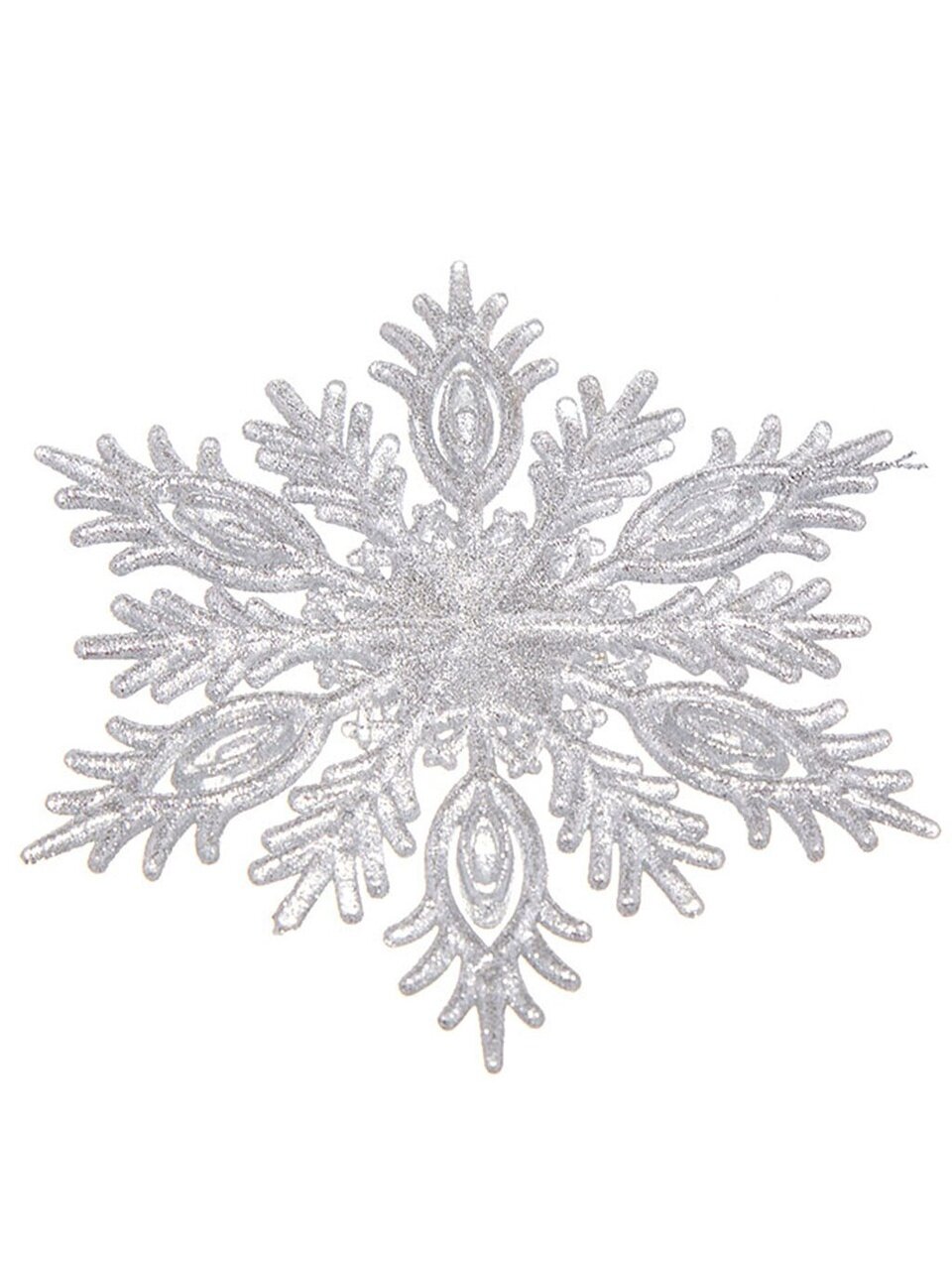 Елочное украшение Снежинка, серебро, 12.5х0.3х12.5 см, пластик, SYYKLA-1919116
