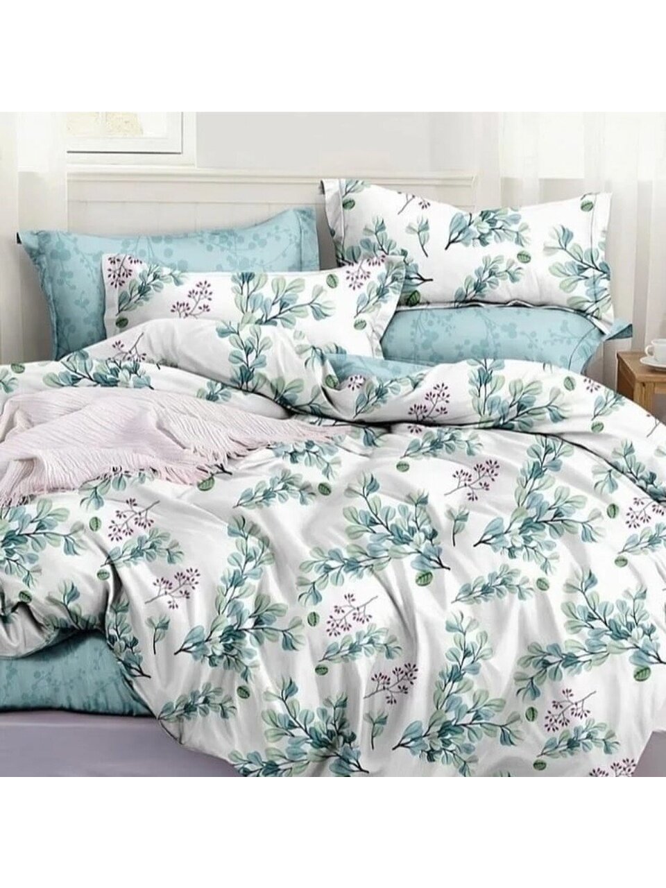 Постельное белье 1.5-спальное, простыня 160х215 см, 2 наволочки 70х70 см, пододеяльник 145х215 см, Butterfly, поплин, 6028