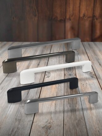 Ручка-скоба мебельная Trodos, 8653, 128 мм, ЦАМ, черный матовая, 303711