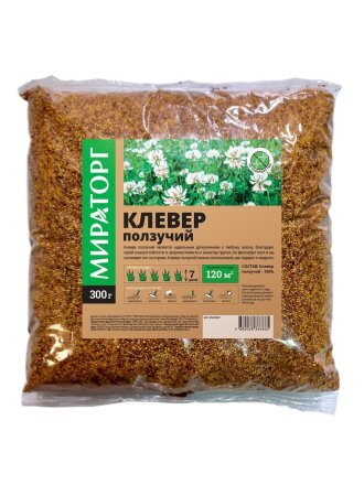 Сидерат Клевер ползучий, флоу-пак, зерно, 300 г, Мираторг
