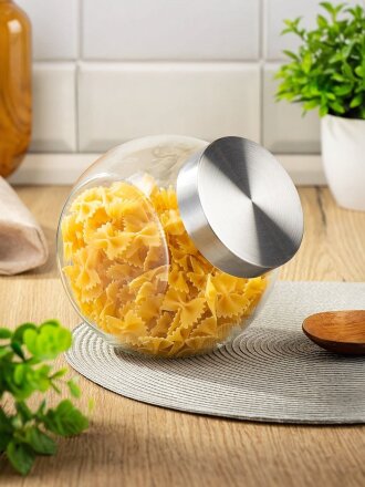 Банка для сыпучих продуктов, стекло, 1.6 л, с крышкой, Манхеттен, Y6-6493