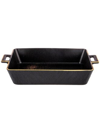Блюдо для запекания фарфор, 18х30х6 см, 1.9 л, прямоугольное, Bronco, Midnight gold, 42-377