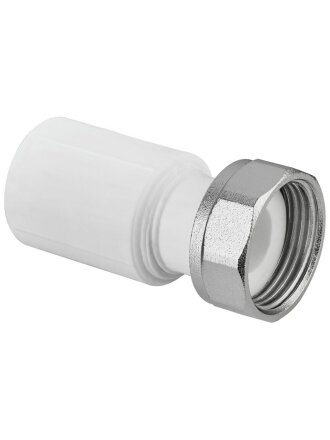 Муфта с накидной гайкой полипропилен, d25х3/4", белая, РосТурПласт, 28192