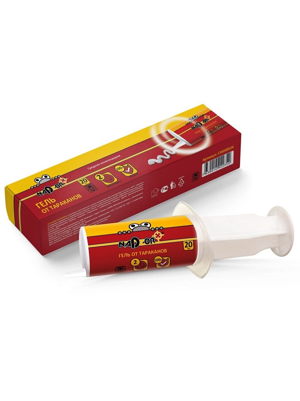 Инсектицид от тараканов, 20 мл, гель в шприце, Nadzor