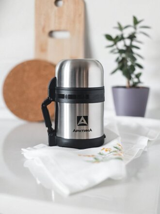 Термос для еды, нержавеющая сталь, 0.6 л, широкая горловина, Арктика, колба нержавеющая сталь, 201-600