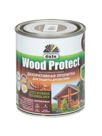 Пропитка Dufa, Wood Protect, для дерева, бесцветная, 0.75 л