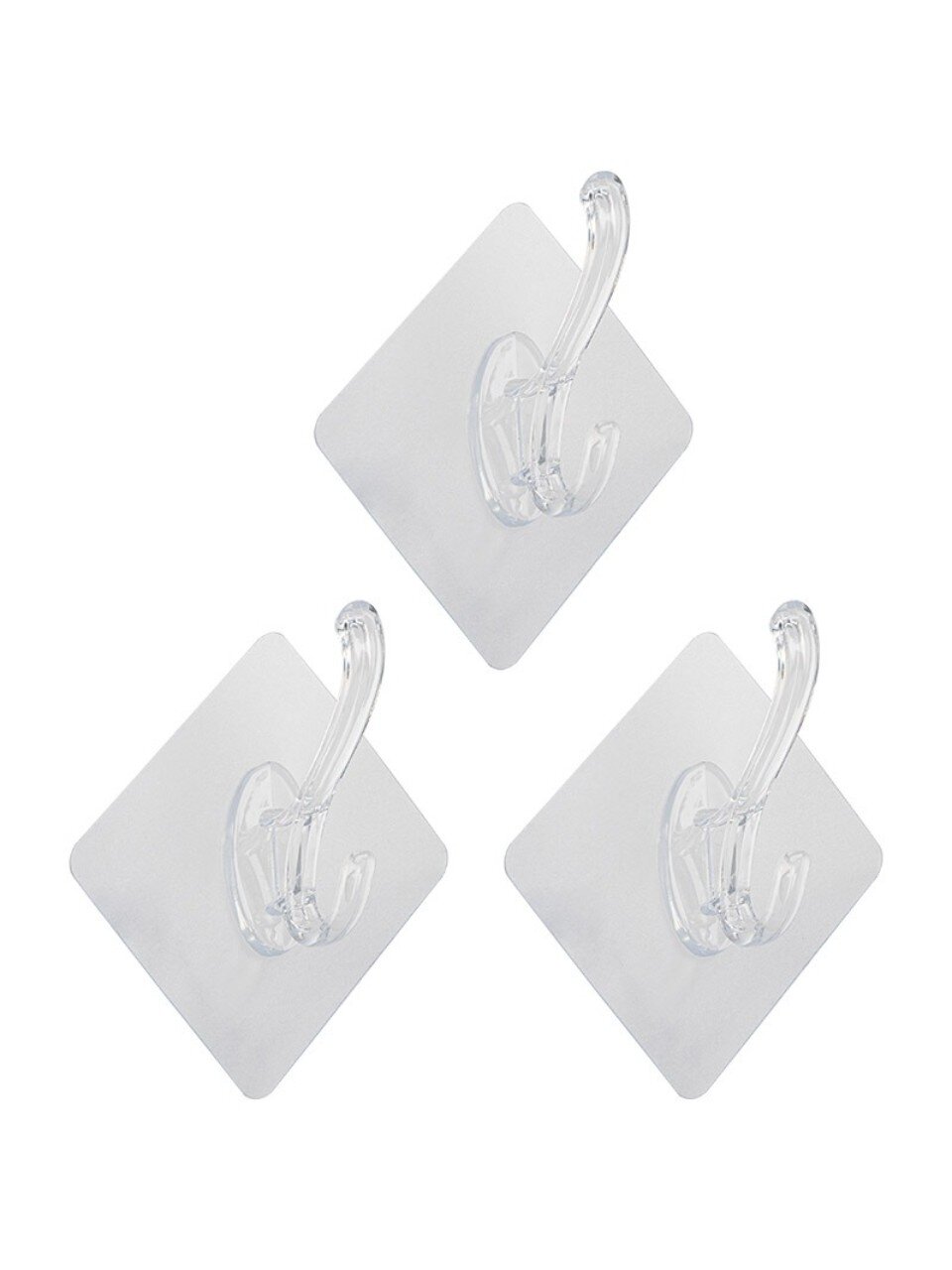 Набор крючков самоклеющийся, 3 крючка, 3 шт, 7х7 см, ПВХ, акрил, 104941