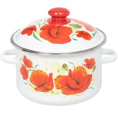 Кастрюля эмалированная сталь, 4 л, с крышкой, крышка сталь, цилиндрическая, Сибирские товары, Маки, 3MD201M, индукция Кастрюля эмалированная сталь, 4 л, с крышкой, крышка сталь, цилиндрическая, Сибирские товары, Маки, 3MD201M, индукция