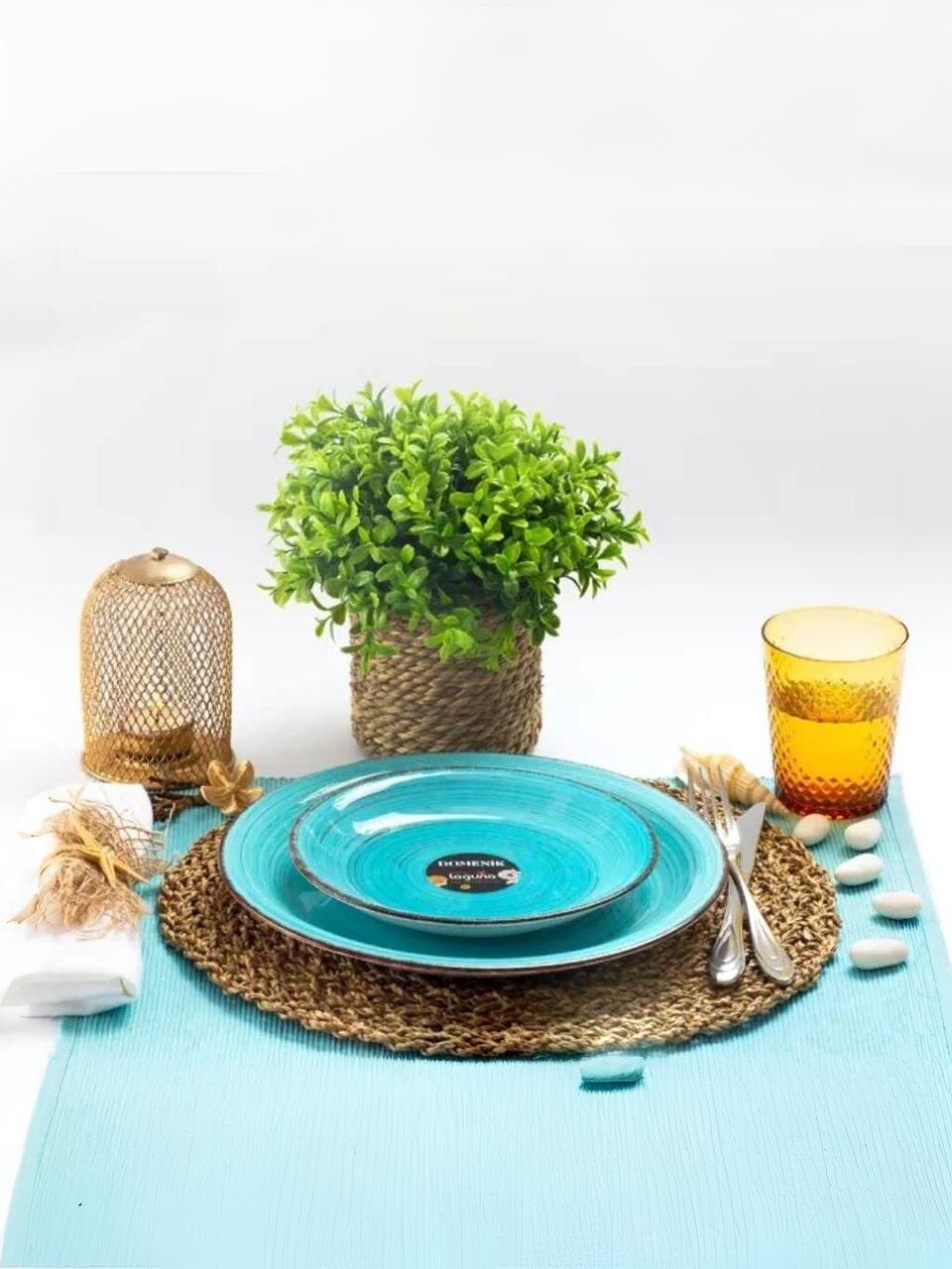 Тарелка обеденная, керамика, 26 см, круглая, Laguna, Domenik, DM6000/DM6000-1