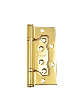 Петля накладная для деревянных дверей, Apecs, 100х75 мм, B2-Steel-G, с 2 подшипниками, без врезки, золото