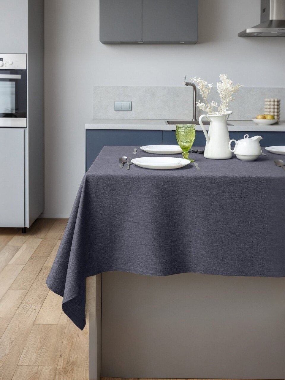 Скатерть 165х200 см, 100% полиэстер, 280 г/м2, Волшебная ночь, Индиго Вид 1