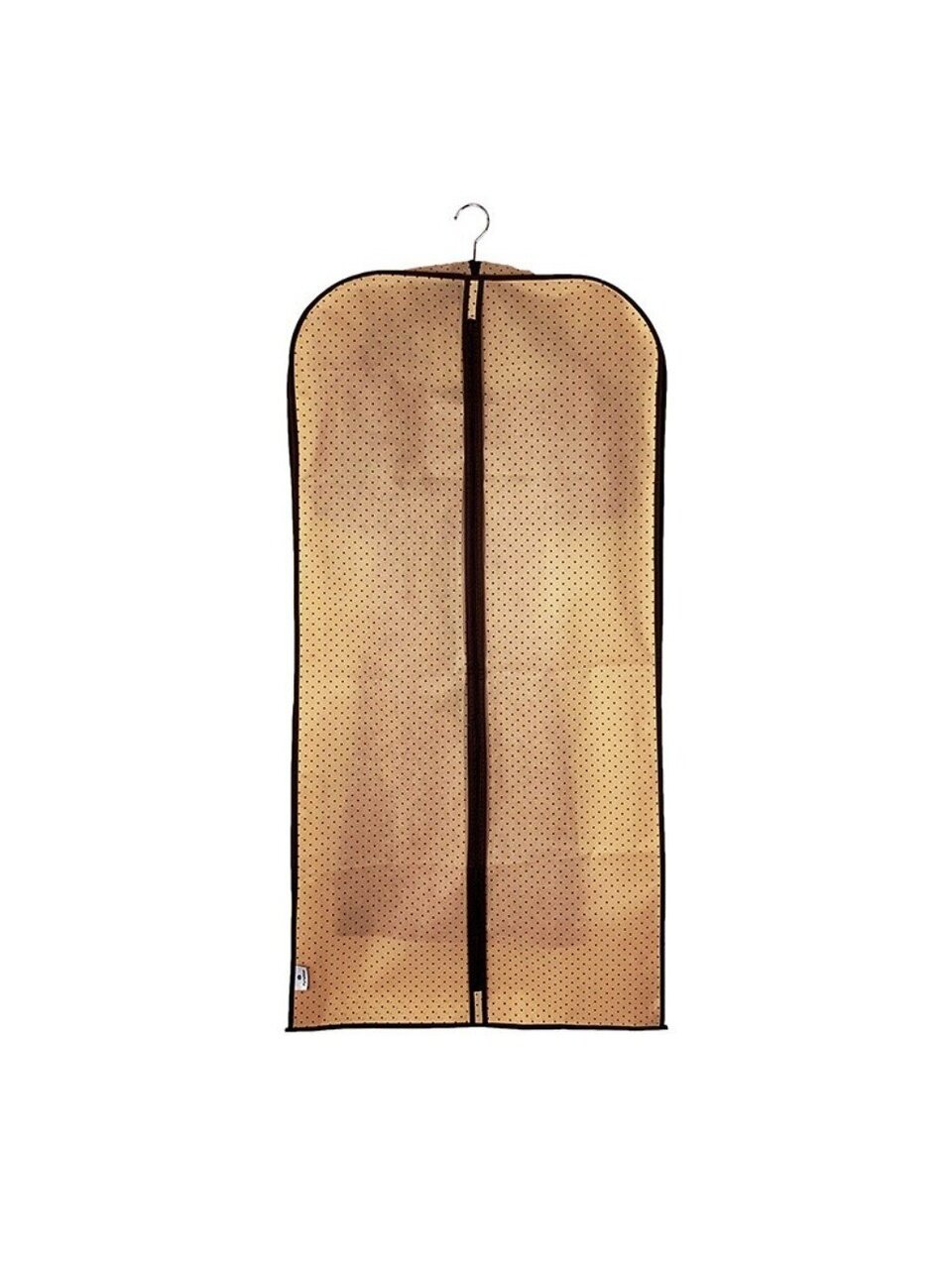 Чехол для одежды 60х120х10 см, спанбонд, без кармана, объемный, молния, Горох, Д80202.010