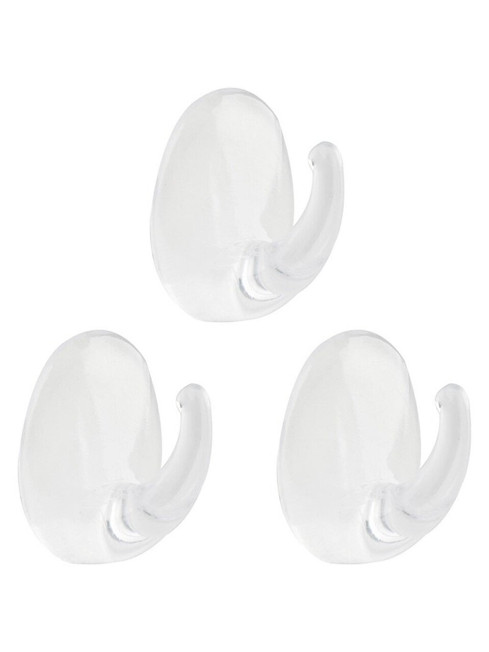 Набор крючков 3 крючка, самоклеящийся, прозрачные, полистирол, 105895