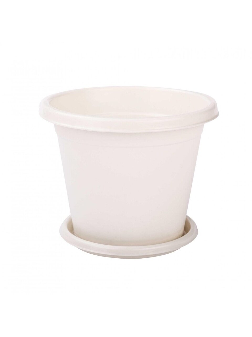 Горшок для цветов пластик, 2 л, 17 см, белый, Альтернатива, Эконом, М7254