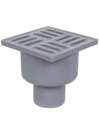 Трап канализационный прямой, 50 мм, 100х100 мм, РосТурПласт, серый, 36587