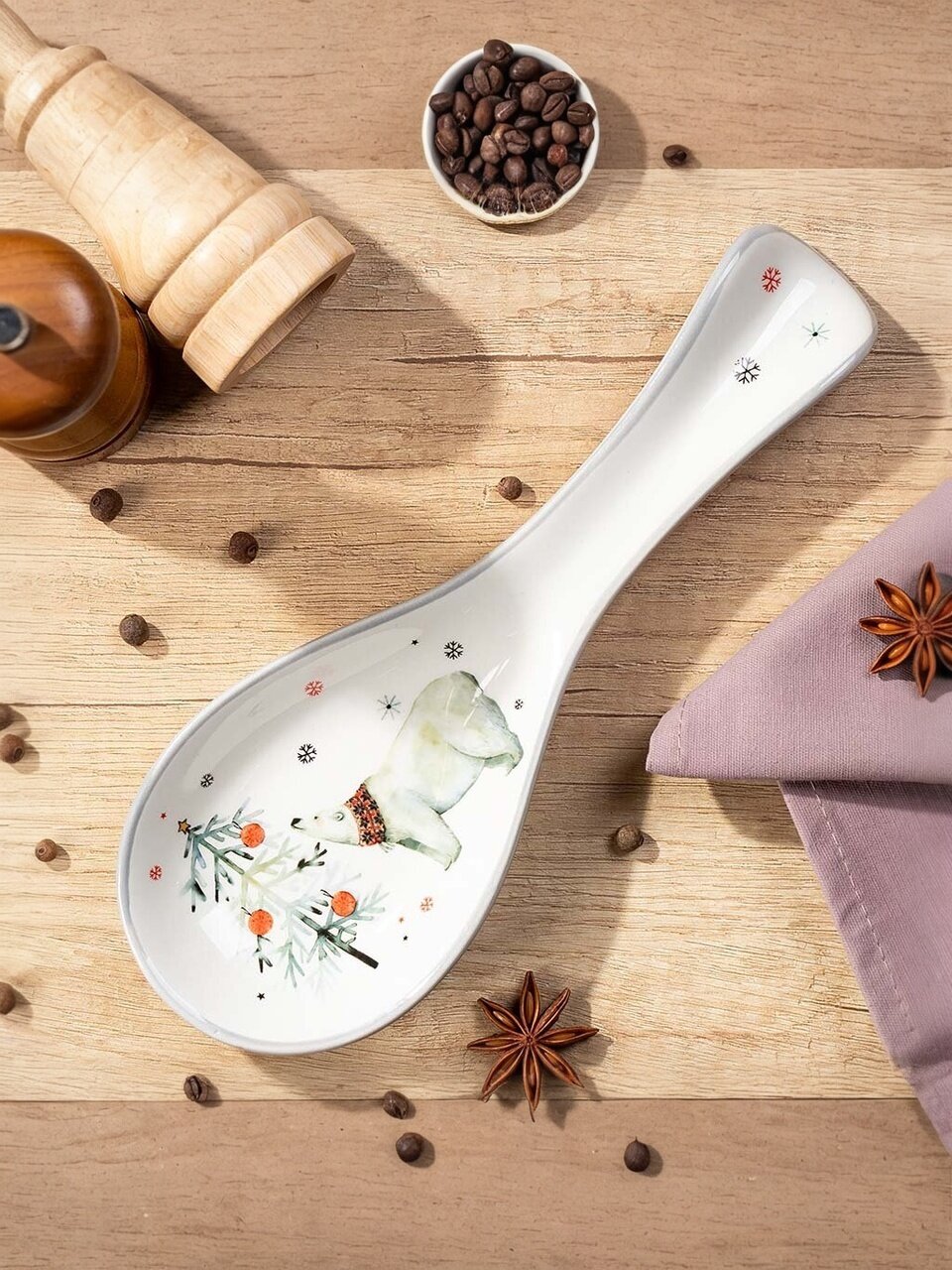 Подставка для ложки, доломит, 9х24.7 см, Daniks, В ожидании чуда