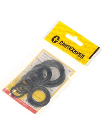 Набор прокладок сантехнических для фитингов труб ПНД, d20-40 мм, СантехКреп, Сантехник №10, 2.7.10