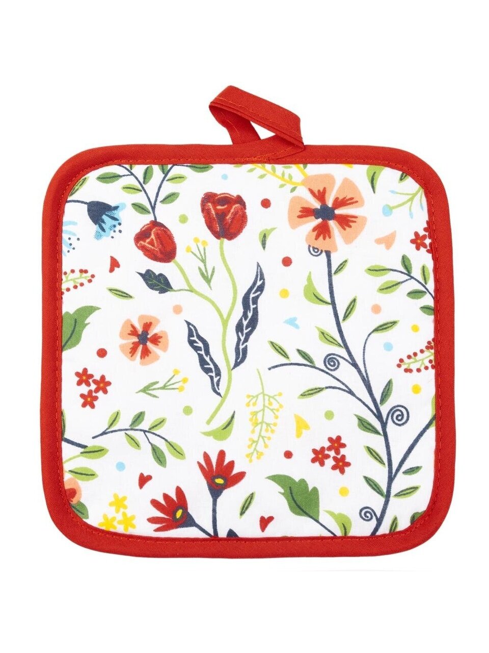 Прихватка кухонная 17х17 см, 50% полиэстер 50% хлопок, Wellness, Цветы