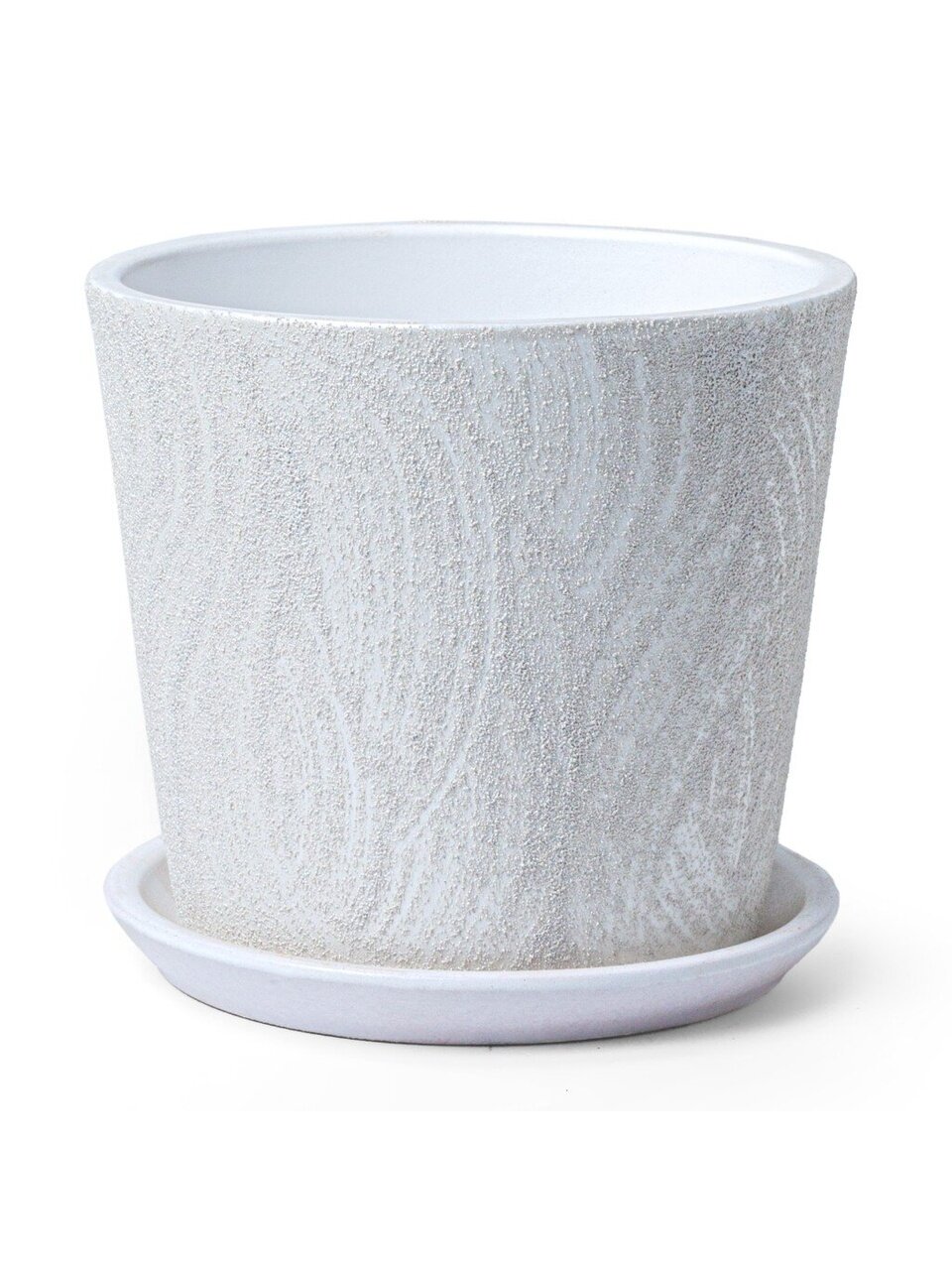 Горшок керамика, 0.65 л, 12х11 см, конус, белый, Сиде №3, 014738