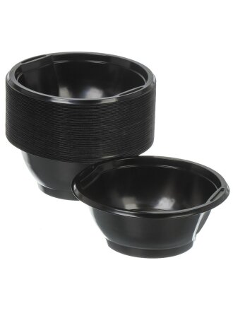 Тарелка одноразовая 50 шт, 600 мл, диаметр 155 мм, суповая, 230-0724, черная