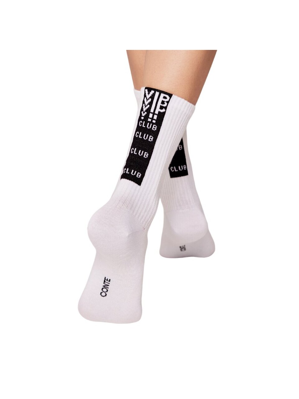 Носки для женщин, хлопок, Conte, Active, 433, белый-черные, р. 23, удлиненные, 20С-20СП