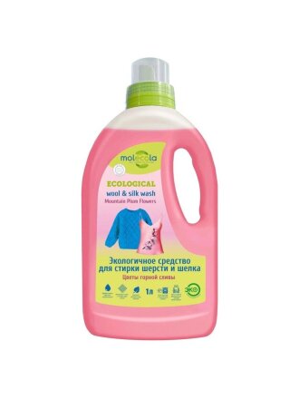 Гель для стирки Molecola, 1 л, для шерсти и шелка, Цветы горной сливы