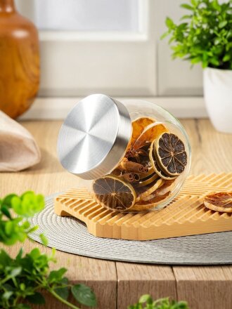 Банка для сыпучих продуктов, стекло, 0.6 л, с крышкой, Манхеттен, Y6-6494