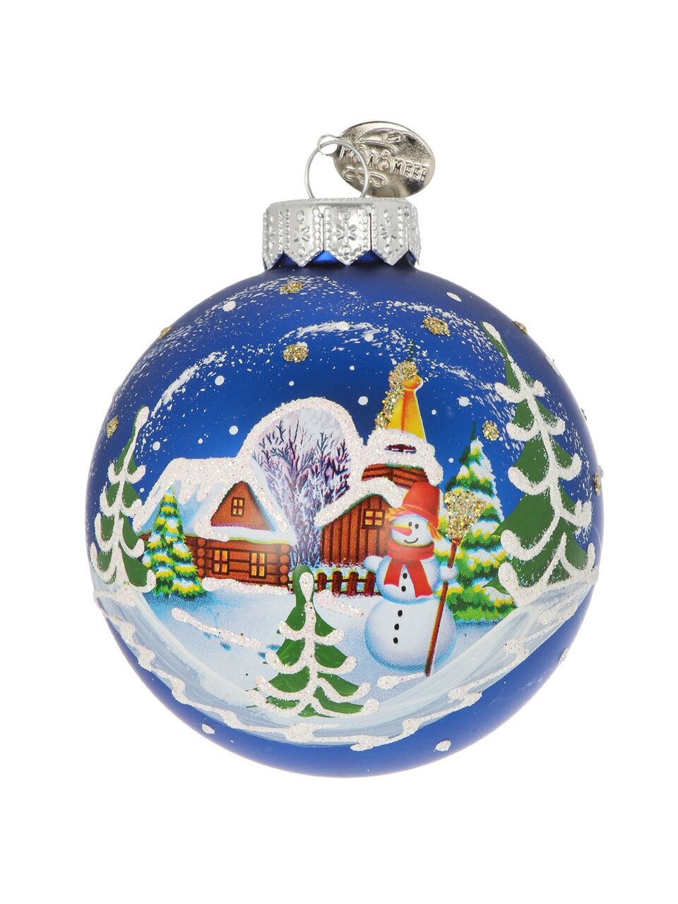 Елочный шар Крещенский вечер, 8 см, стекло, КУ-80-244042