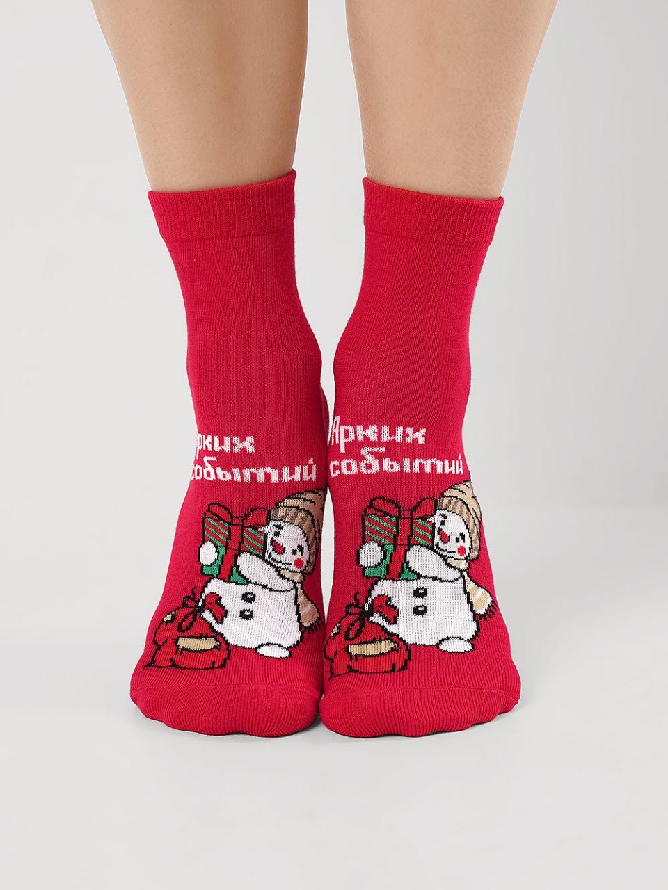 Носки для женщин, Clever, НГ, красные, р. 25, Д2565