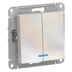 Механизм выключателя 2-кл. СП AtlasDesign 10А IP20 (сх. 5а) 10AX с подсветкой жемчуж. SchE ATN000453 Механизм выключателя 2-кл. СП AtlasDesign 10А IP20 (сх. 5а) 10AX с подсветкой жемчуж. SchE ATN000453