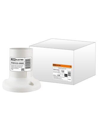Патрон E27, потолочный, TDM Electric, пластик, термостойкий, прямой, белый, SQ0335-0060