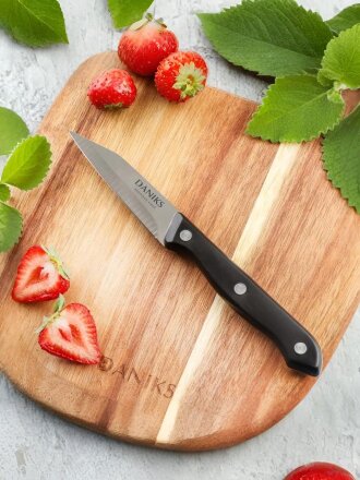 Нож кухонный Daniks, Классик, для овощей, нержавеющая сталь, 9 см, рукоятка пластик, YW-A111-PA