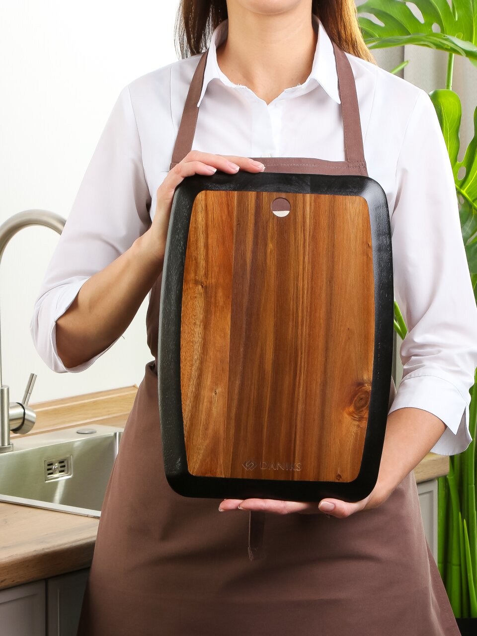 Доска разделочная акация, 35х25х1.8 см, прямоугольная, Daniks, CB64835AC1